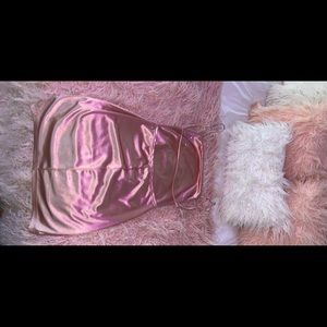 Short champagne pink fitted dress